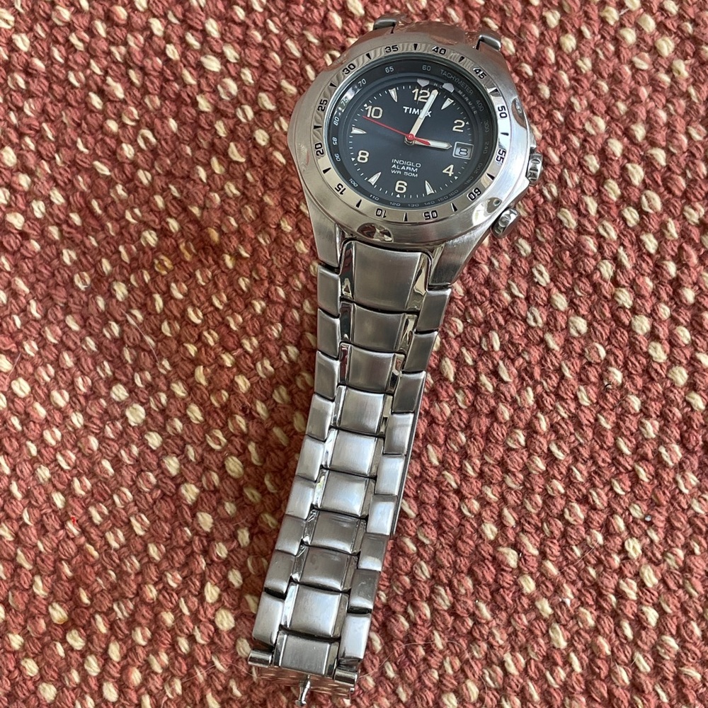 Men’s Stainless Steel Timex Indiglo Watch P2